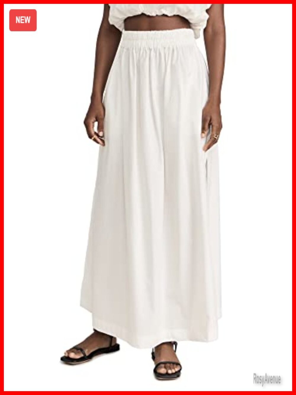 MIKOH Delia Maxi Skirt Poplin High Rise Summer Slit
